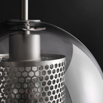Linc Contemporary Globe Clear Glass Metal Pendant Light Linc Contemporary Globe Clear Glass Metal Pendant Light