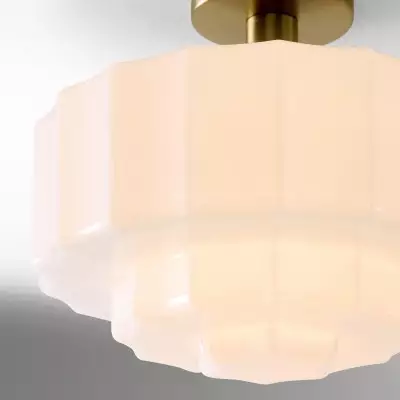 Ellis Retro Milk White Glass Ceiling Light Ellis Retro Milk White Glass Ceiling Light