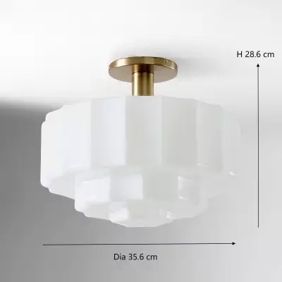 Ellis Retro Milk White Glass Ceiling Light Ellis Retro Milk White Glass Ceiling Light