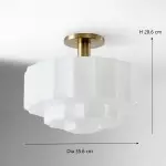 Ellis Retro Milk White Glass Ceiling Light