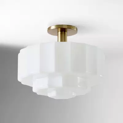 Ellis Retro Milk White Glass Ceiling Light Ellis Retro Milk White Glass Ceiling Light