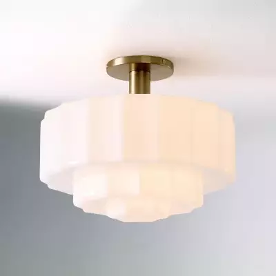 Ellis Retro Milk White Glass Ceiling Light Ellis Retro Milk White Glass Ceiling Light