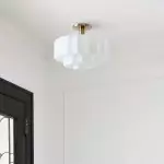 Ellis Retro Milk White Glass Ceiling Light