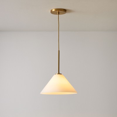 Nori Minimalist Brass Glass Cone Pendant Light Nori Minimalist Brass Glass Cone Pendant Light