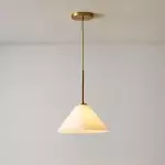 Nori Minimalist Brass Glass Cone Pendant Light