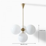 Indie Modern 4 Lights Glass Chandelier