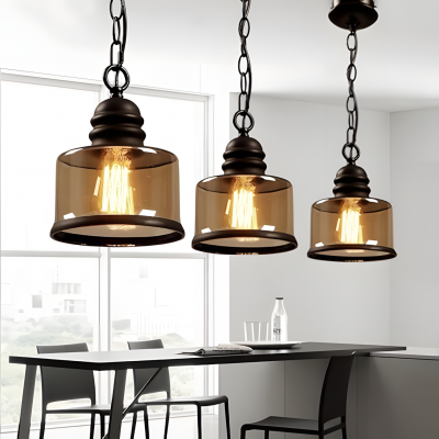 Beck Industrial Amber Glass Pendant Light Beck Industrial Amber Glass Pendant Light