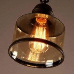 Beck Industrial Amber Glass Pendant Light