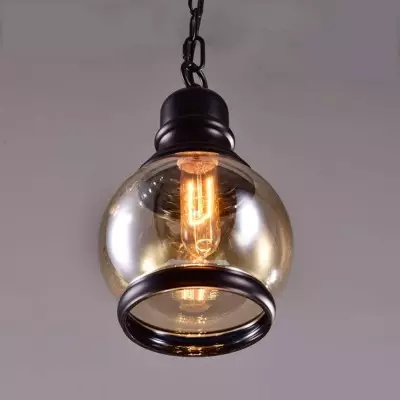 Beck Industrial Amber Glass Pendant Light Beck Industrial Amber Glass Pendant Light