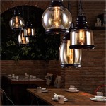 Beck Industrial Amber Glass Pendant Light