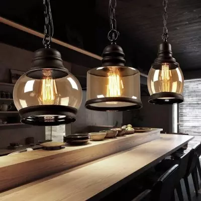 Beck Industrial Amber Glass Pendant Light Beck Industrial Amber Glass Pendant Light