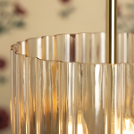 Deke Country 3 Lights Brass Glass Pendant Light