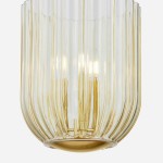 Deke Country 3 Lights Brass Glass Pendant Light