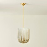 Deke Country 3 Lights Brass Glass Pendant Light