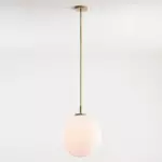 Tate Mid Century White Globe Glass Pendant Light