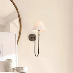Wren Retro White Fabric Swan Neck Sconce