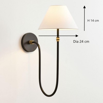 Wren Retro White Fabric Swan Neck Sconce Wren Retro White Fabric Swan Neck Sconce