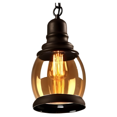 Beck Industrial Amber Glass Pendant Light Beck Industrial Amber Glass Pendant Light