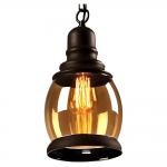 Beck Industrial Amber Glass Pendant Light
