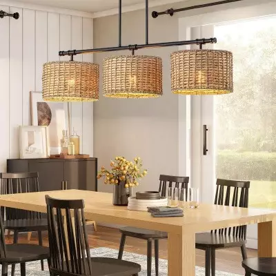 Raphael Beachy 3 Light Dimmable Drum Chandelier for Dining Room Raphael Beachy 3 Light Dimmable Drum Chandelier for Dining Room
