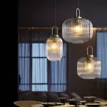 Maven Modern Wavy Textured Smoked Glass Pendant Light
