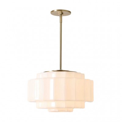 Winry Antique Brass Tiered Milk Glass Pendant Light Winry Antique Brass Tiered Milk Glass Pendant Light