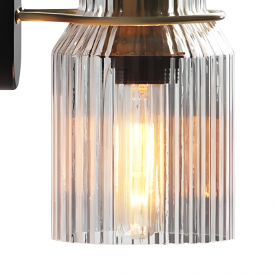 Hale Retro Cylinder Ribbed Glass Wall Sconce Hale Retro Cylinder Ribbed Glass Wall Sconce