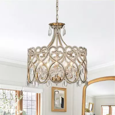 Neve Luxury French Antique Crystal Drum Chandelier Neve Luxury French Antique Crystal Drum Chandelier