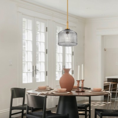 Hesper Farmhouse Ribbed Glass Pendant Light Hesper Farmhouse Ribbed Glass Pendant Light