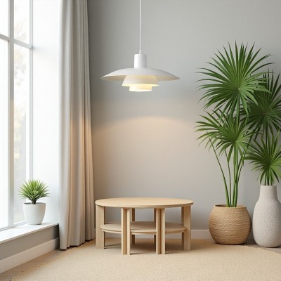 Emery Nordic Three Tier Metal Disc Pendant Light Emery Nordic Three Tier Metal Disc Pendant Light