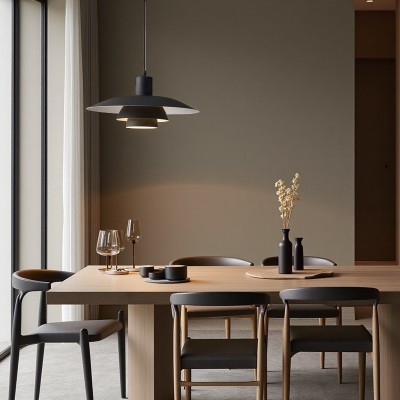 Emery Nordic Three Tier Metal Disc Pendant Light Emery Nordic Three Tier Metal Disc Pendant Light
