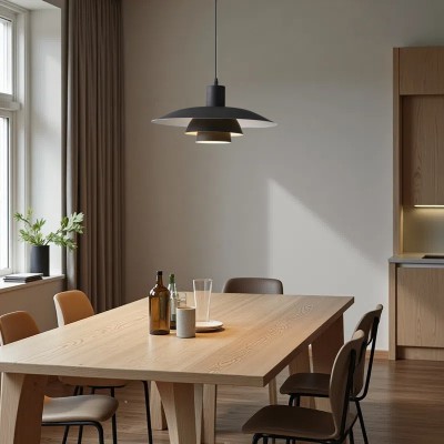 Emery Nordic Three Tier Metal Disc Pendant Light Emery Nordic Three Tier Metal Disc Pendant Light