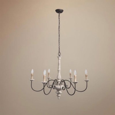 Scout Farmhouse Wood Anchor Candle Chandelier