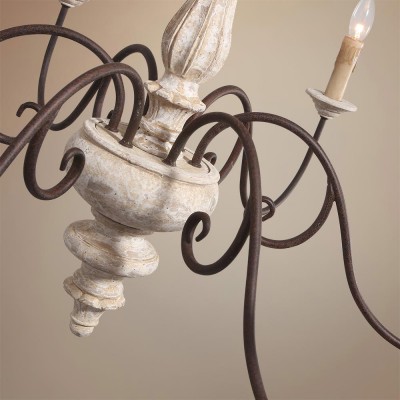 Scout Farmhouse Wood Anchor Candle Chandelier