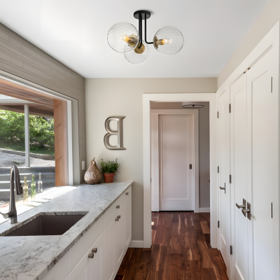 Ivey Water Ripple Glass Globe Ceiling Light Ivey Water Ripple Glass Globe Ceiling Light