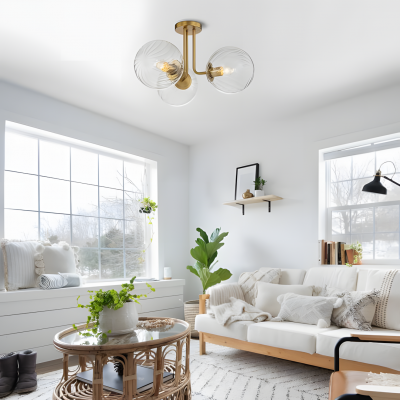 Ivey Water Ripple Glass Globe Ceiling Light Ivey Water Ripple Glass Globe Ceiling Light