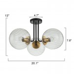 Ivey Water Ripple Glass Globe Ceiling Light