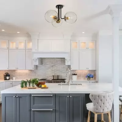 Ivey Water Ripple Glass Globe Ceiling Light Ivey Water Ripple Glass Globe Ceiling Light