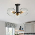 Ewan Modern Ribbed Glass Flush Mount Ceiling Light Ewan Modern Ribbed Glass Flush Mount Ceiling Light
