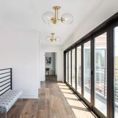 Ivey Water Ripple Glass Globe Ceiling Light Ivey Water Ripple Glass Globe Ceiling Light