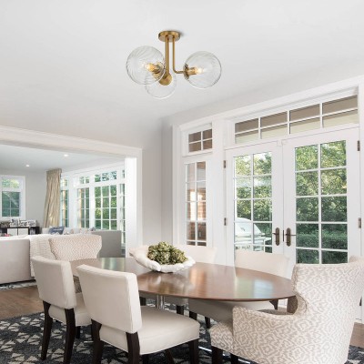 Ivey Water Ripple Glass Globe Ceiling Light Ivey Water Ripple Glass Globe Ceiling Light