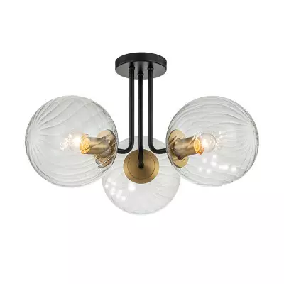 Ivey Water Ripple Glass Globe Ceiling Light Ivey Water Ripple Glass Globe Ceiling Light