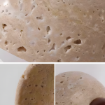 Flynn Wabi-sabi Bowl Shape Travertine Ceiling Light