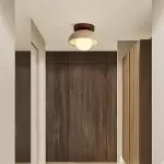 Flynn Wabi-sabi Bowl Shape Travertine Ceiling Light