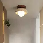 Flynn Wabi-sabi Bowl Shape Travertine Ceiling Light