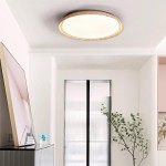 Troy Japanese Round LED Travertine Ceiling Light