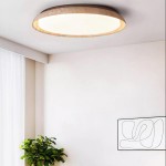 Troy Japanese Round LED Travertine Ceiling Light