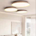 Troy Japanese Round LED Travertine Ceiling Light