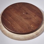 Troy Japanese Round LED Travertine Ceiling Light