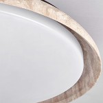Troy Japanese Round LED Travertine Ceiling Light